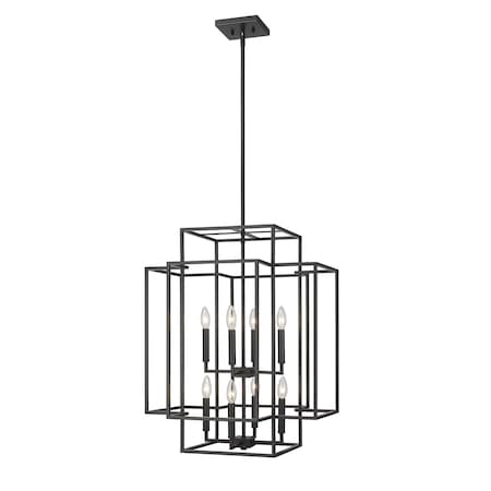 Z-Lite Titania 8 Light Pendant, Matte Black 454-28MB